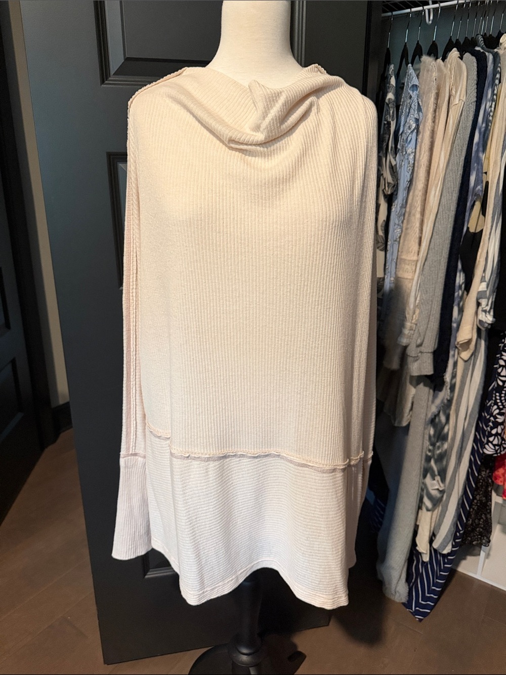 We The Free Cream Cowl Neck Lightweight Sweater